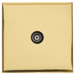 M Marcus Heritage Brass Winchester Range 1 Gang Non-Isolated TV Coaxial Socket with Black Trim
