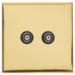 M Marcus Heritage Brass Winchester Range TV/FM Diplexed Socket with Black Trim