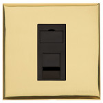 M Marcus Heritage Brass Winchester Range 1 Gang RJ45 Socket with Black Trim