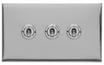 M Marcus Heritage Brass Winchester Range 3 Gang 2 Way Toggle Switch