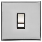 M Marcus Heritage Brass Winchester Range 1 Gang 2 Way Rocker Switch with Black Trim