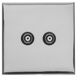 M Marcus Heritage Brass Winchester Range TV/FM Diplexed Socket with Black Trim