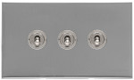 M Marcus Heritage Brass Winchester Range 3 Gang 2 Way Toggle Switch