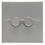 M Marcus Heritage Brass Winchester Range 2 Gang 2 Way Push On/Off Dimmer Switch (250 watts)