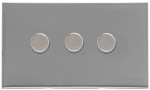 Heritage Brass Winchester Range 3 Gang 2 Way Push On/Off Dimmer Switch (400 watts)