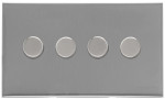 M Marcus Heritage Brass Winchester Range 4 Gang 2 Way Push On/Off Dimmer Switch (400 watts)