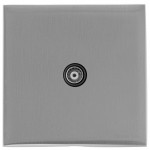 M Marcus Heritage Brass Winchester Range 1 Gang Non-Isolated TV Coaxial Socket with Black Trim