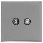 M Marcus Heritage Brass Winchester Range TV/Satellite Socket with Black Trim