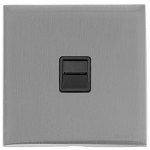 M Marcus Heritage Brass Winchester Range 1 Gang Master Line Socket with Black Trim