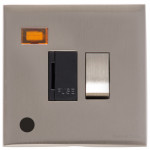 Heritage Brass Winchester Range Switched Fused Spur Unit with Neon Indicator and Flex Outlet and Black Trim 