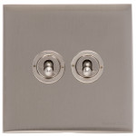 M Marcus Heritage Brass Winchester Range 2 Gang 2 Way Toggle Switch