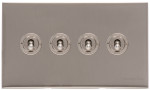 M Marcus Heritage Brass Winchester Range 4 Gang 2 Way Toggle Switch