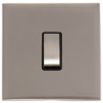 M Marcus Heritage Brass Winchester Range 1 Gang Intermediate Rocker Switch with Black Trim