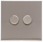 M Marcus Heritage Brass Winchester Range 2 Gang 2 Way Push On/Off Dimmer Switch (250 watts)