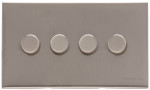 M Marcus Heritage Brass Winchester Range 4 Gang 2 Way Push On/Off Dimmer Switch (250 watts)