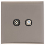 M Marcus Heritage Brass Winchester Range TV/Satellite Socket with Black Trim