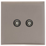 M Marcus Heritage Brass Winchester Range TV/FM Diplexed Socket with Black Trim