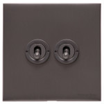 Heritage Brass Winchester Range 2 Gang 2 Way Toggle Switch
