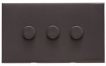 M Marcus Heritage Brass Winchester Range 3 Gang 2 Way Push On/Off Dimmer Switch (250 watts)