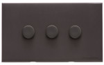 Heritage Brass Winchester Range 3 Gang 2 Way Push On/Off Dimmer Switch (400 watts)