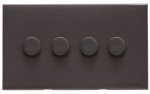 M Marcus Heritage Brass Winchester Range 4 Gang 2 Way Push On/Off Dimmer Switch (400 watts)