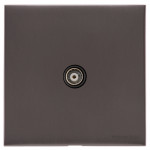 M Marcus Heritage Brass Winchester Range 1 Gang Isolated TV Coaxial Socket with Black Trim