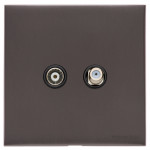 M Marcus Heritage Brass Winchester Range TV/Satellite Socket with Black Trim