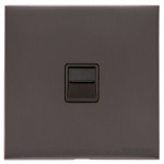 M Marcus Heritage Brass Winchester Range 1 Gang Master Line Socket with Black Trim