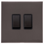 M Marcus Heritage Brass Windsor Range 2 Gang 2 Way Rocker Switch