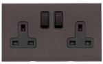 M Marcus Heritage Brass Windsor Range Double Switched Socket