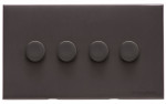 M Marcus Heritage Brass Windsor Range 4 Gang 2 Way Push On/Off Dimmer Switch (250 watts)