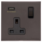 M Marcus Heritage Brass Windsor Range Single USB-A Socket