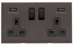 M Marcus Heritage Brass Windsor Range Double USB-A Socket