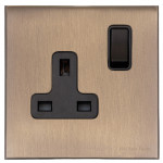 M Marcus Heritage Brass Windsor Range Single Switched Socket