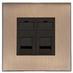 M Marcus Heritage Brass Windsor Range 2 Gang RJ45 Socket