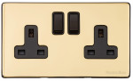 M Marcus Heritage Brass Vintage Range Double Switched Socket