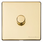 M Marcus Heritage Brass Vintage Range 1 Gang 2 Way Push On/Off Dimmer Switch (250 watts)