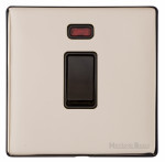 M Marcus Heritage Brass Vintage Range 20 Amp Double Pole Switch with Neon Indicator