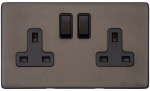 M Marcus Heritage Brass Vintage Range Double Switched Socket