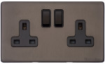 M Marcus Heritage Brass Vintage Range Double Switched Socket