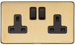 M Marcus Heritage Brass Vintage Range Double Switched Socket