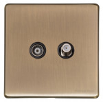 M Marcus Heritage Brass Vintage Range TV/Satellite Socket