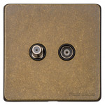 M Marcus Heritage Brass Vintage Range TV/Satellite Socket
