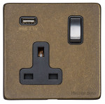 M Marcus Heritage Brass Vintage Range Single USB-A Socket