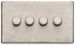 M Marcus Heritage Brass Vintage Range 4 Gang 2 Way Push On/Off Dimmer Switch (400 watts)
