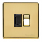 M Marcus Heritage Brass Studio Range Switched Fused Spur Unit with Black Trim