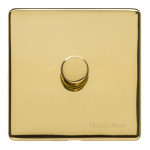 M Marcus Heritage Brass Studio Range 1 Gang 2 Way Push On/Off Dimmer Switch (250 watts)