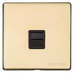 M Marcus Heritage Brass Studio Range 1 Gang Master Line Socket with Black Trim