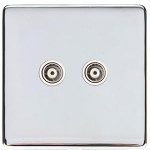 M Marcus Heritage Brass Studio Range TV/FM Diplexed Socket with White Trim