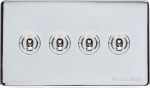 M Marcus Heritage Brass Studio Range 4 Gang 2 Way Toggle Switch